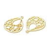 Rack Plating Alloy Teardrop with Round Pattern Open Back Bezel Pendants FIND-G052-08LG-2