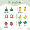ANATTASOUL 6 Pair 6 Style Watermelon & Cherry & Banana & Tree Enamel Stud Earrings Set EJEW-AN0001-34-2