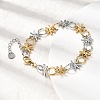 Two Tone 304 Stainless Steel Link Chain Bracelets for Women BJEW-K264-09GP-2
