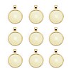 Tibetan Style Alloy Pendant Cabochon Settings TIBE-R295-055G-LF-1