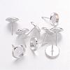 Silver Color Plated Brass Earring Settings X-IFIN-Q006-S-1