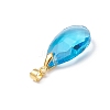 Faceted Teardrop Glass Pendants PALLOY-JF03737-01-5
