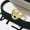 Brass Open Cuff Rings for Women RJEW-K289-01G-D-2