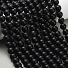 Natural Black Onyx(Dyed & Heated) Beads Strands G-Z024-01B-10mm-1