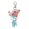 Bouquet Glass Seed Beaded Pendant Decoration HJEW-JM02561-3