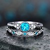 Alloy Micro Pave Cubic Zirconia Finger Rings for Women FS-WG2E042-21-1