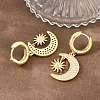 Brass Micro Pave Cubic Zirconia Hoop Dangle Earrings KK-CBA8324-05B-G-3
