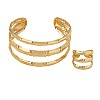 Bamboo Joint Alloy Cuff Bangle & Cuff Rings Sets FS-WG990BE-01-5