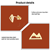 ANATTASOUL 4 Pair 4 Colors Stainless Ssteel Hollow Out Mountain Stud Earrings for Women EJEW-AN0002-72-3
