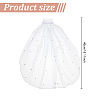 Long Mesh Tulle Bridal Veils with Combs & Plastic Pearl OHAR-WH0025-13-2
