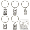 5Pcs 5 Styles Zinc Alloy Pendants Keychains FIND-HY0004-10-1