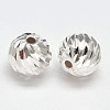 Fancy Cut Faceted Round 925 Sterling Silver Beads STER-F012-11D-2