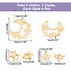 12Pcs 6 Style 201 Stainless Steel Pendants STAS-CA0001-82-2