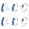   6Pcs 3 Style Resin Evil Eye Spinning Beaded Open Cuff Rings Set RJEW-PH0001-10-1