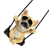 Cute Resin Swinging Bulldog Pendant Decorations HJEW-A010-01A-2