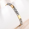 304 Stainless Steel Rectangle Link
Chain & Byzantine Chains Bracelets for Women Men BJEW-F527-08B-GP-2