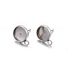 Non-Tarnish 304 Stainless Steel Stud Earring Settings LS-X-STAS-H467-08P-12mm-2