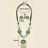 Bohemian Style Acrylic Flat Round Beaded & Pendant Necklaces & Dangle Earrings Sets FS-WG4AC26-01-2