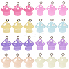 32Pcs 8 Colors Luminous Opaque Resin Pendants RESI-TA0002-12-9