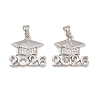 Brass Micro Pave Clear Cubic Zirconia Pendants KK-D223-01P-1