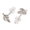 Anti-Tarnish Rhodium Plated Sterling Silver Stud Earrings for Women EJEW-D106-02P-2