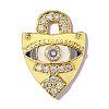 Brass Micro Pave Clear Cubic Zirconia Pendants CU-OY001-68G-3