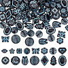 150Pcs 15 Styles Prussian Blue Opaque Acrylic Beads OACR-AR0001-31-1