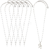 6Pcs 304 Stainless Steel Paperclip Chain Necklaces NJEW-SC0001-57A-P-1