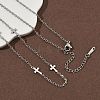 304 Stainless Steel Link Chain Necklaces for Women Men NJEW-K292-01G-P-3