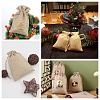 Beebeecraft 4 Styles Flower Print Burlap Packing Pouches ABAG-BBC0001-03B-7