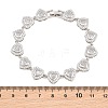 Brass Pave Cubic Zirconia Heart Tennis Bracelets for Women KK-CBA68DA-09P-01-5