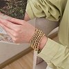 6Pcs Round Brass Beaded Stretch Bracelets for Women BJEW-SW00150-6
