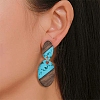 8 Pairs 4 Colors Transparent Resin with Gold Foil & Walnut Wood Stud Earring Findings MAK-CJ0001-09-6