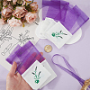 25Pcs Printed Cotton Organza Dried Flower Storage Drawstring Bags with Ribbon ABAG-SP0001-56A-3