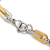 Ion Plating(IP) Two Tone 304 Stainless Steel Arch & Round Link Chain Bracelet BJEW-B078-18GP-3