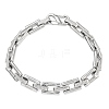 304 Stainless Steel Textured Rectangle Link Chain Bracelets SA-CBA2696-20P-4