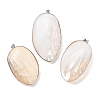 Electroplate Natural White Shell Pendants KK-F882-02P-1