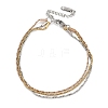 304 Stainless Steel Herringbone Chain Bracelets BJEW-H618-17MC-1