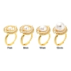 Flat Round Brass Micro Pave Cubic Zirconia Adjustable Ring Settings KK-K297-06G-4