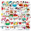 Christmas Theme 50Pcs Paper Self-Adhesive Picture Stickers AJEW-S036-15-1