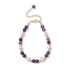 Adjustable Natural Quartz and Freshwater Pearl Beads Bead Bracelets BJEW-JB13031-3