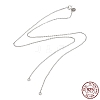 Rhodium Plated 925 Sterling Silver Cable Chains Necklace Makings STER-B001-02P-4
