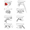 8Pcs 8 Style Nurse's Cap & Infusion Bottle & Caduceus Alloy Charms Safety Pin Brooch JEWB-FH0001-24-1