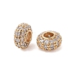 Brass Micro Pave Clear Cubic Zirconia Beads KK-B100-008G-2