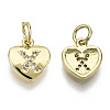 Brass Micro Pave Clear Cubic Zirconia Charms LS-KK-N227-34X-NF-1