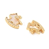 Brass Micro Pave Clear Cubic Zirconia & Natural Shell Charms CU-CBA3F77-02G-2