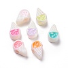 UV Plating Rainbow Iridescent Acrylic European Beads X-SACR-E009-36-1