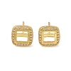 Brass Micro Pave Cubic Zirconia Stud Earring Findings KK-F891-13G-1