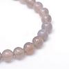 Round Natural Grey Agate Bead Strands G-R345-12mm-07-2