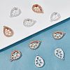 CHGCRAFT 12Pcs 2 Colors Brass Pendant Cabochon Settings KK-CA0003-19-4